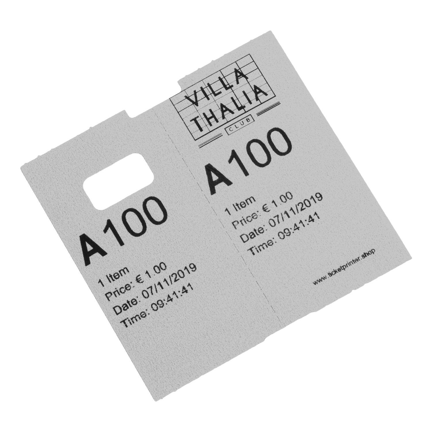 Tickets de vestiaire Coatcheck, 14 rouleaux x 325 tickets, Argent/Gris – Image 2